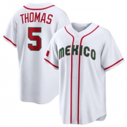 Men Mexico Baseball 5 Alek Thomas White 2026 World Baseball Classic Stadium Stitched Jersey