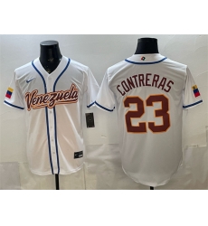 Men Venezuela Baseball  William Contreras White 2026 World Baseball Classic Home Stadium Stitched Jersey