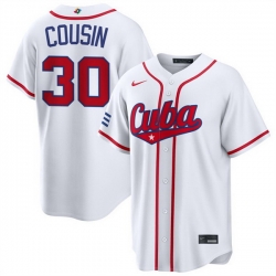 Men Cuba Baseball  30 Josimar Cousin White 2026 World Baseball Classic Home Stadium Stitched Jersey