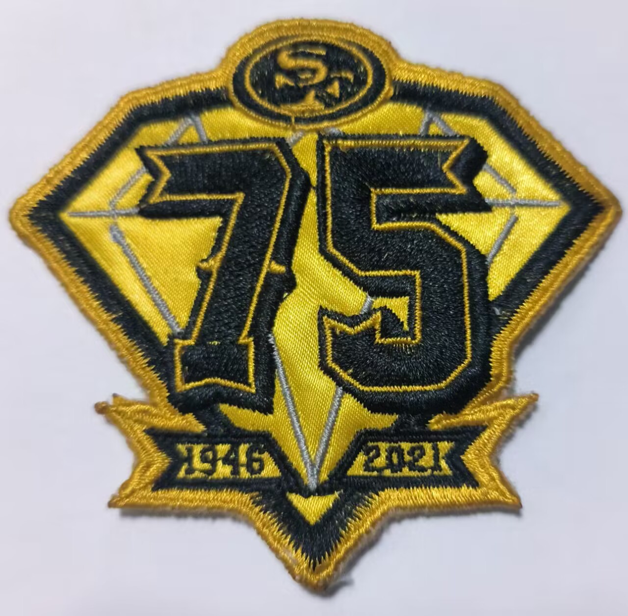 2023 49ers 75 Th anniversary patch Biaog
